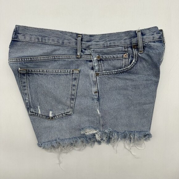 AGOLDE Parker Vintage Cut Off in Riptide Size 28 Button Fly Cotton Denim Shorts - Picture 5 of 9